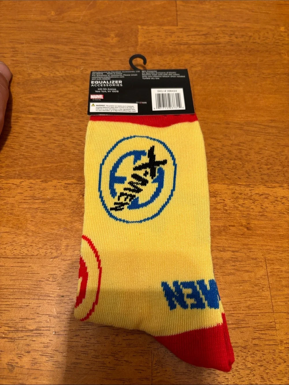Marvel X-Men Yellow Crew Socks with Red Accents - Men's